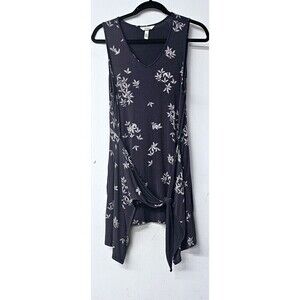 SOMA Blue Soft Jersey Knot Front Sleeveless Tunic Trailing Dress (M)